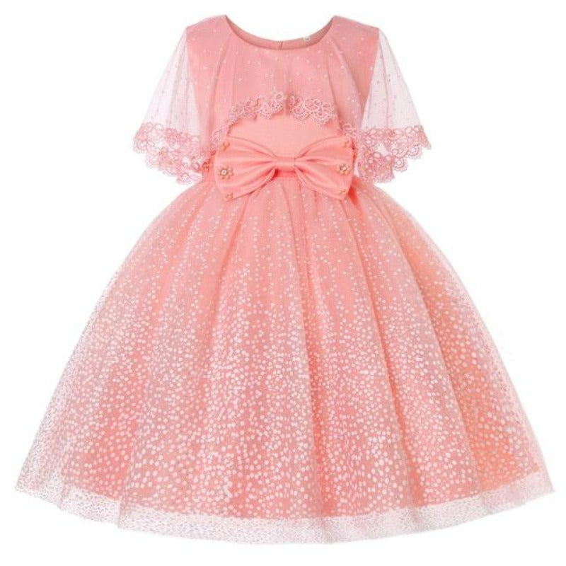 Mesh Sleeves Bow Decoration Children's Dress - http://chicboutique.com.au
