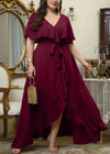 Plus Size Chiffon V Neck Long Evening Dress