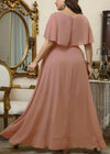 Plus Size Chiffon V Neck Long Evening Dress