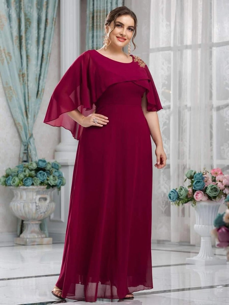 Plus Size Long A-Line Sequin Embroidery Evening Dress