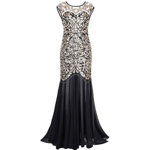 Vintage Sequinned Long Evening Dress