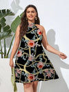 Sleeveless Flower Print Plus Size Dress - http://chicboutique.com.au