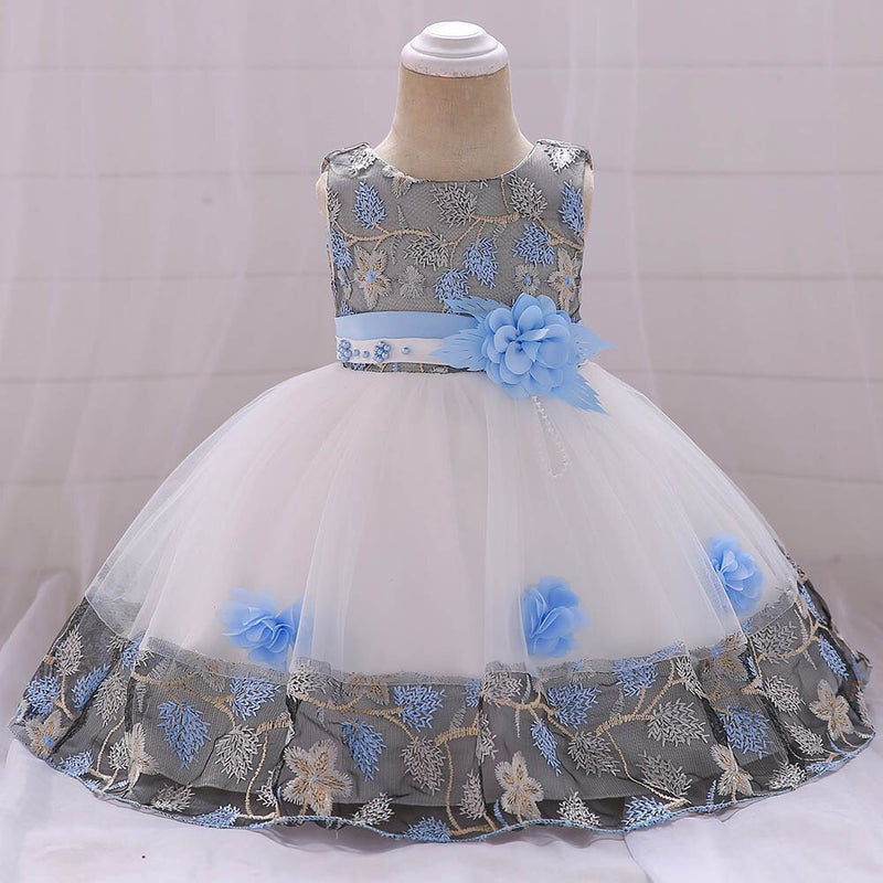 Girls Beaded Lace Applique Dress