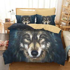 Wolf Print Black and White Doona Cover Set