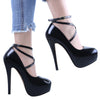 Super High Ankle Strap Platform Heels