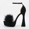 Feather Platform Buckle Strap Elegant Sandals