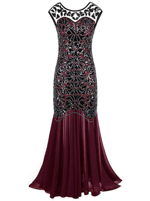 Vintage Sequinned Long Evening Dress