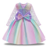 Long Sleeve Colourful Girls Party Dress