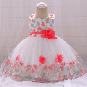 Girls Beaded Lace Applique Dress