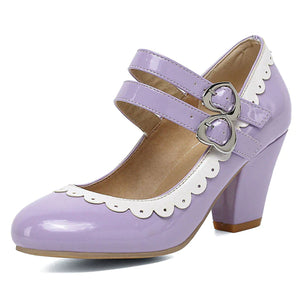 Thick Square Heels Round Toe Small and Large Size Mary Janes - http://chicboutique.com.au