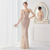 V Neck Sequin Long Evening Dress