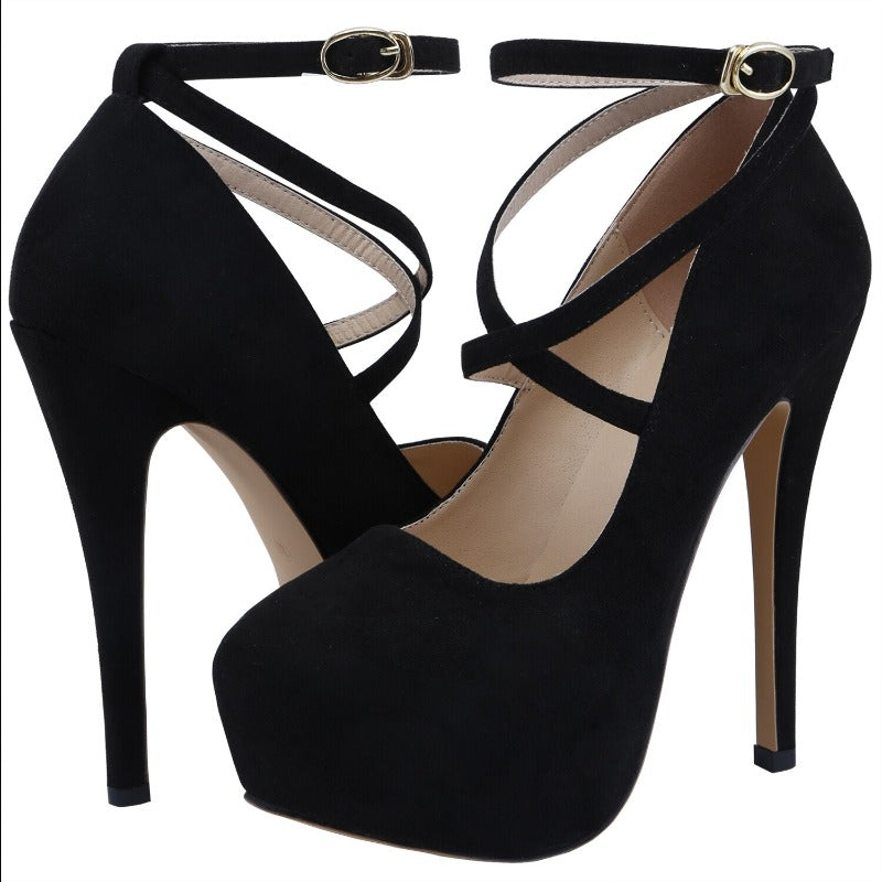 Super High Ankle Strap Platform Heels