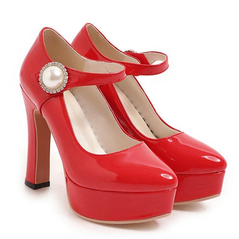 Small and Large Sizes Square Heel High Heel Pumps - http://chicboutique.com.au