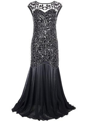 Vintage Sequinned Long Evening Dress