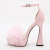 Feather Platform Buckle Strap Elegant Sandals