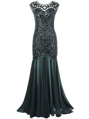 Vintage Sequinned Long Evening Dress