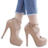 Super High Ankle Strap Platform Heels