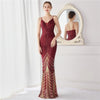 V Neck Sequin Long Evening Dress