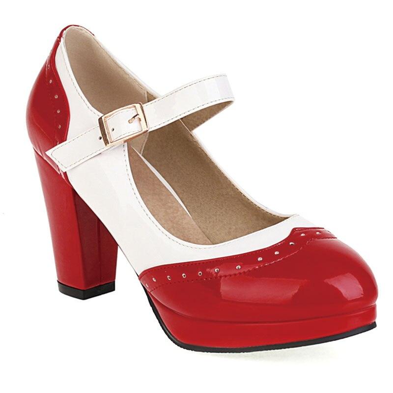 Small and Large Sizes Square Heel Mary Janes - http://chicboutique.com.au