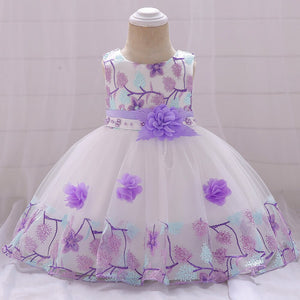 Girls Beaded Lace Applique Dress