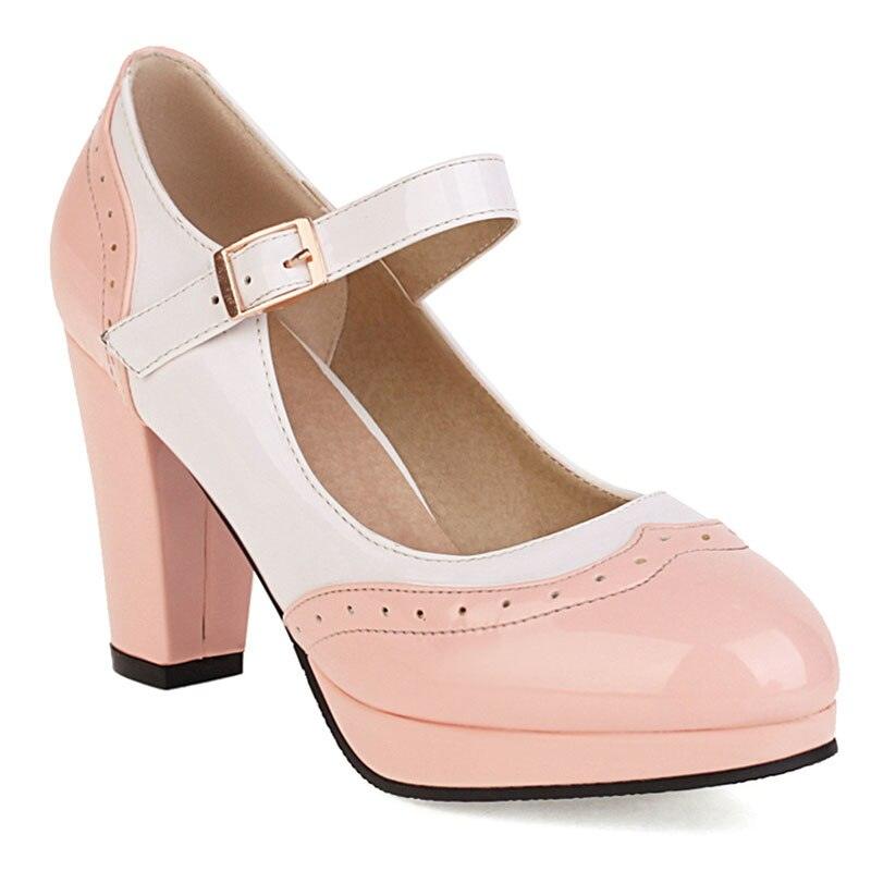 Small and Large Sizes Square Heel Mary Janes - http://chicboutique.com.au