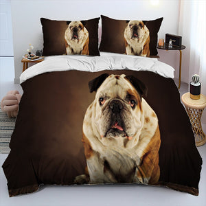 Bulldog Print Duvet Cover Bedding Set