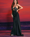 Black Draped Sexy Slim Formal Jumpsuit