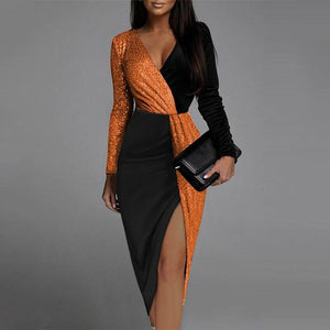 Contrasting Colour Evening Dress - http://chicboutique.com.au