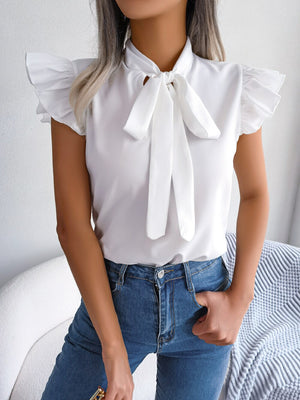 Casual Front Bow Blouse