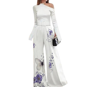 Fashion Butterfly Print Long Sleeve Jumpsuit - http://chicboutique.com.au