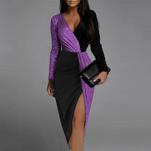 Contrasting Colour Evening Dress - http://chicboutique.com.au