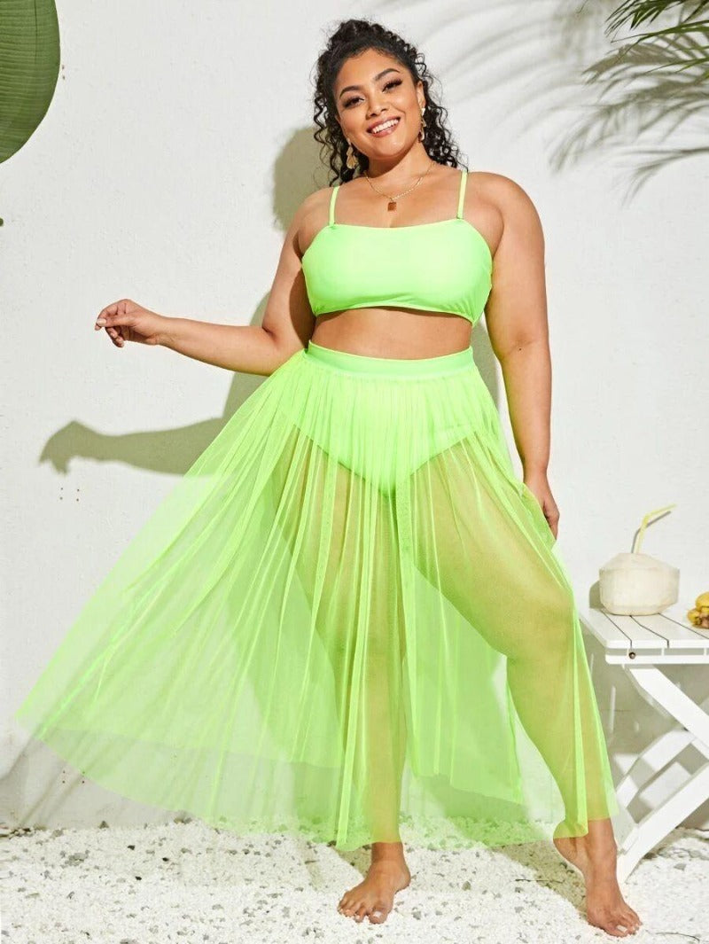 Plus Size 3 Piece High Waist Bikini Set - http://chicboutique.com.au