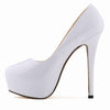 Round Toe High Heel Platform Pumps