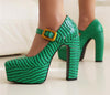 Platform High Heel Square Toe Fashion Shoes