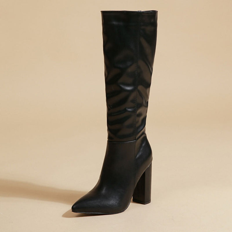 Modern Knee High Glossy High Heel Boots