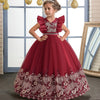 Flower Applique Long Party Dress