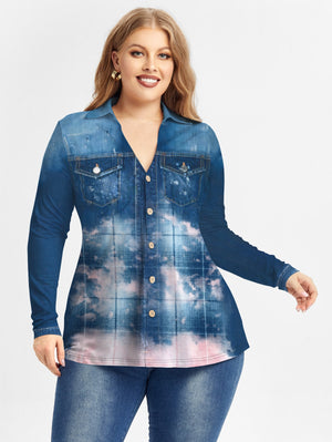 Plus Size Assorted Print Blouse