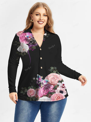 Plus Size Assorted Print Blouse