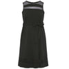 Plus Size Sleeveless Mesh Panel Black Dress