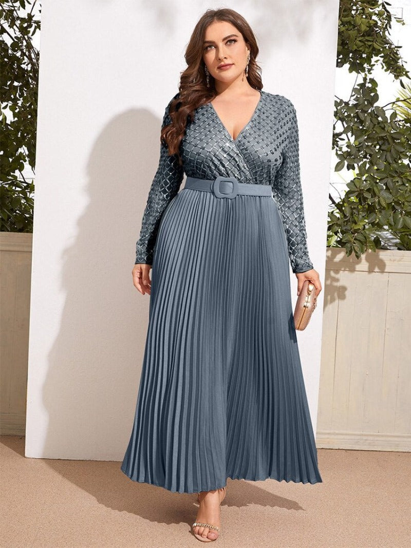 Plus Size Designer Long Sleeve Evening Dress - http://chicboutique.com.au