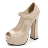 14cm Peep Toe Thick Heel Pumps - http://chicboutique.com.au