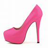 Round Toe High Heel Platform Pumps