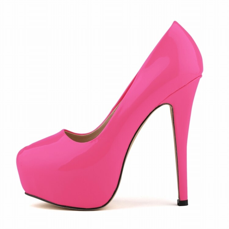 Round Toe High Heel Platform Pumps