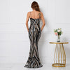 V Neck Sequin Maxi Evening Dress - http://chicboutique.com.au