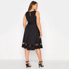 Plus Size Sleeveless Mesh Panel Black Dress