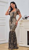 Square Collar Floor Length Evening Dress