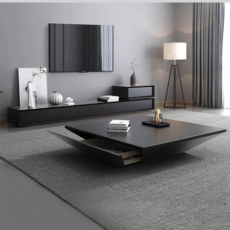 Living Room Square Coffee Table Black or White