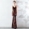 V Neck Sequin Maxi Evening Dress - http://chicboutique.com.au