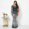 Plus Size Sequin Maxi Butterfly Sleeve Evening Dress - http://chicboutique.com.au