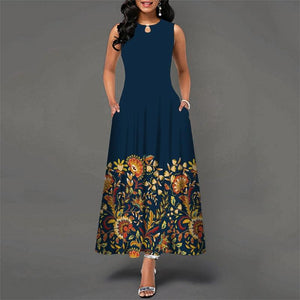 Bohemian Floral Print High Waist Maxi Dress - http://chicboutique.com.au